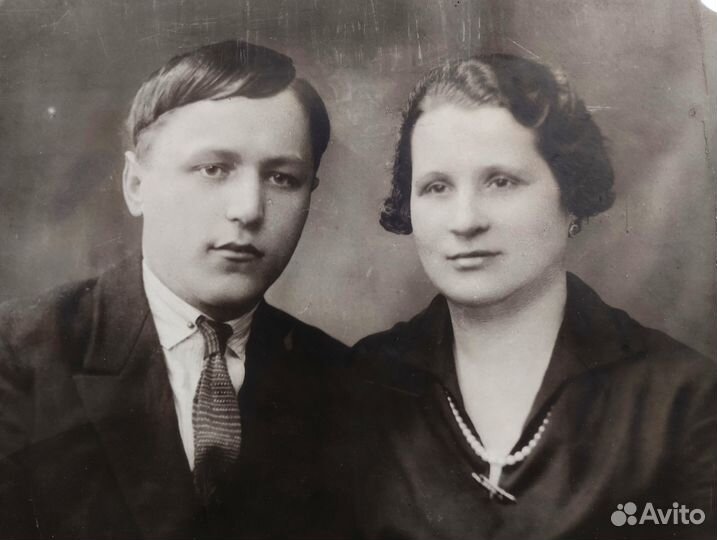 Фотография Муж и жена нач20в портрет в раме фото