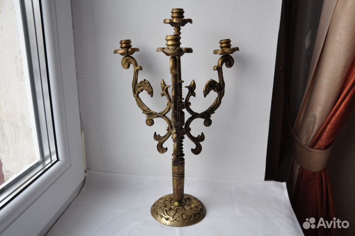 Подсвечник, канделябр бронзовый