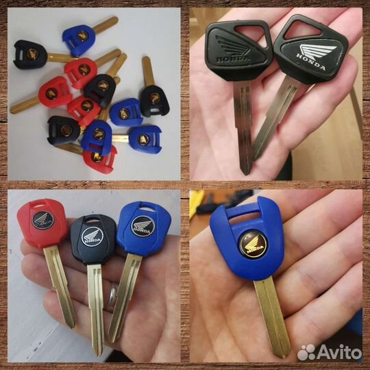 Ключи мото Honda с чипом hiss 3 вида