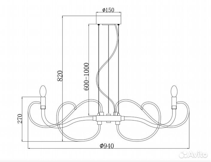 Подвесная люстра Maytoni Atlanta MOD051PL-07TR