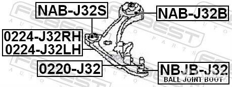 Рычаг подвески перед лев 0224J32LH Febest