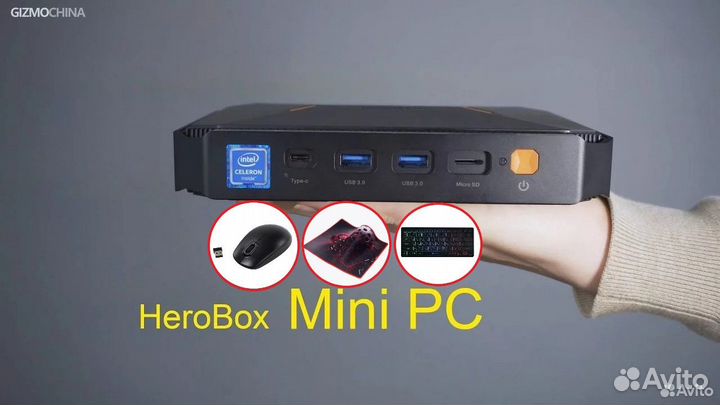 Chuwi Мини-пк Intel 8/256GB+Мышка+Клава -Гарантия