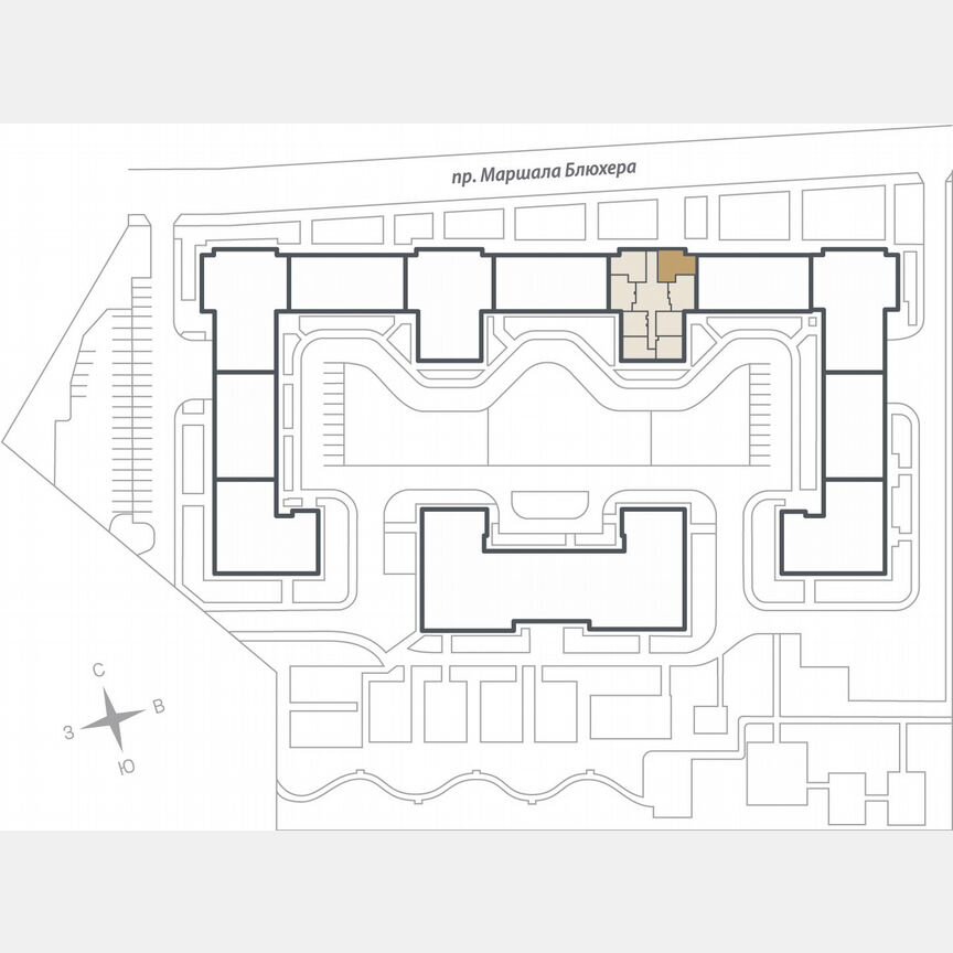 2-к. квартира, 59,5 м², 14/17 эт.