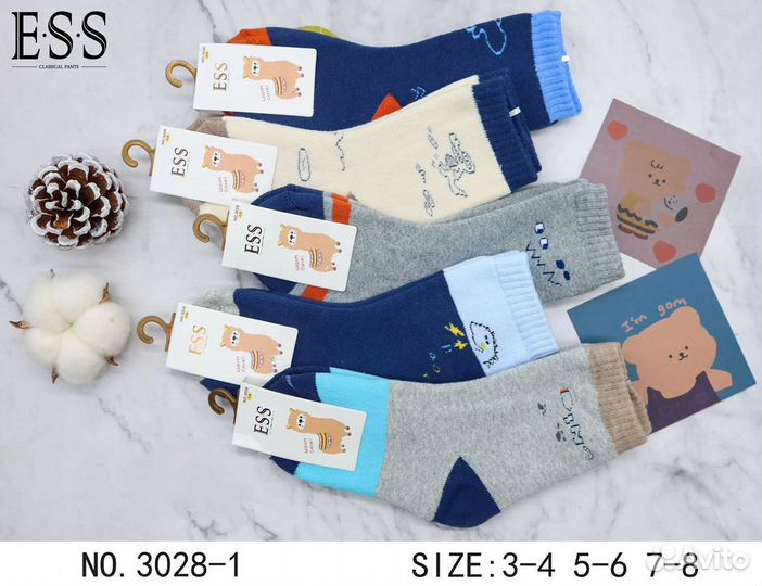 Детские носки тёплые ESS 3028-1 оптом