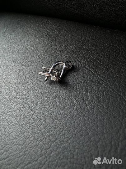 Сережки белое золото