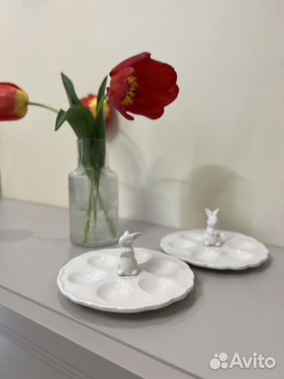 Пасха/тарелка для яиц/пасхаль-я тарелка/кролик fix