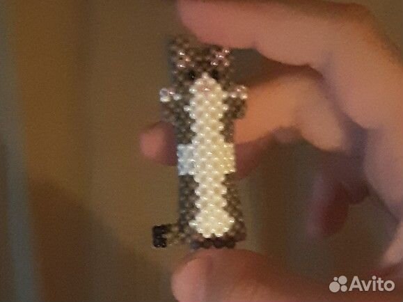 Мягкий кот из бисера