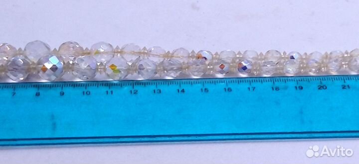 Бусы двухрядные аврора бореалис винтаж чехословаки