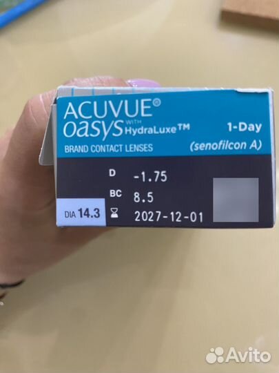 Линзы acuvue oasys 1 day -1,75