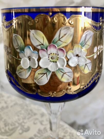 Бокалы для вина, Богемское стекло, 2 шт