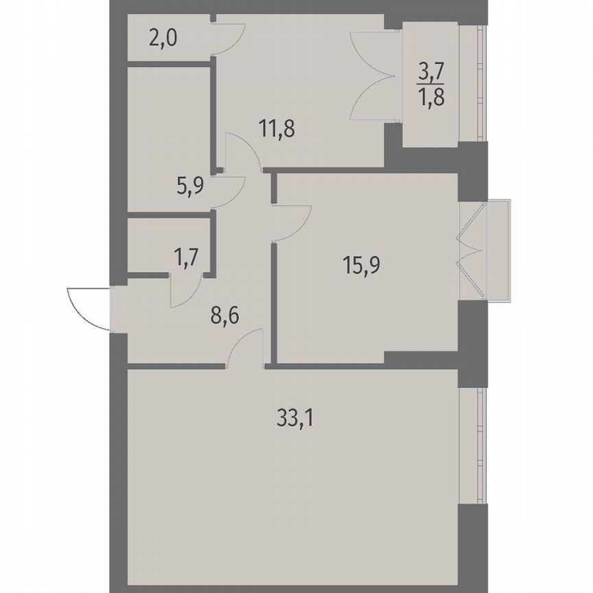 2-к. квартира, 80,9 м², 12/13 эт.