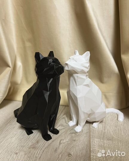 Интерьерные коты (полигональные) из пластика