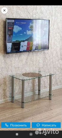 Столик - тумба стеклянный