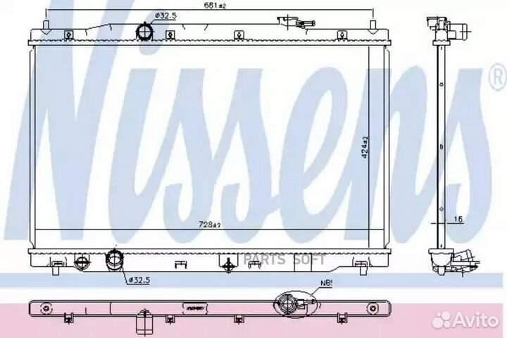 Радиатор охлаждения двс honda CR-V (2012) 2.4 ivte