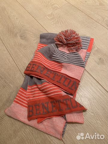 Новые шапка с шарфом Benetton