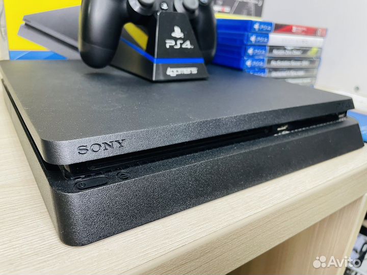 PS4 Slim 1000GB + игры,коробка, гарантия