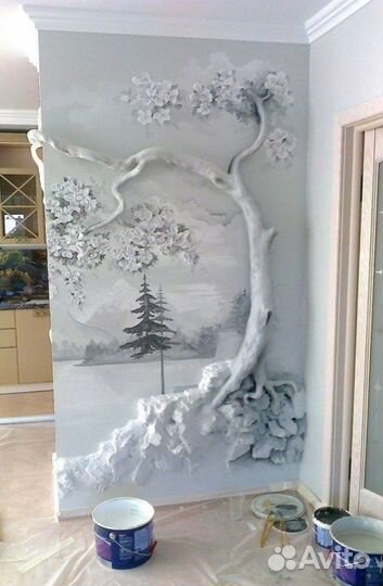 Барельеф, лепка, роспись стен, панно