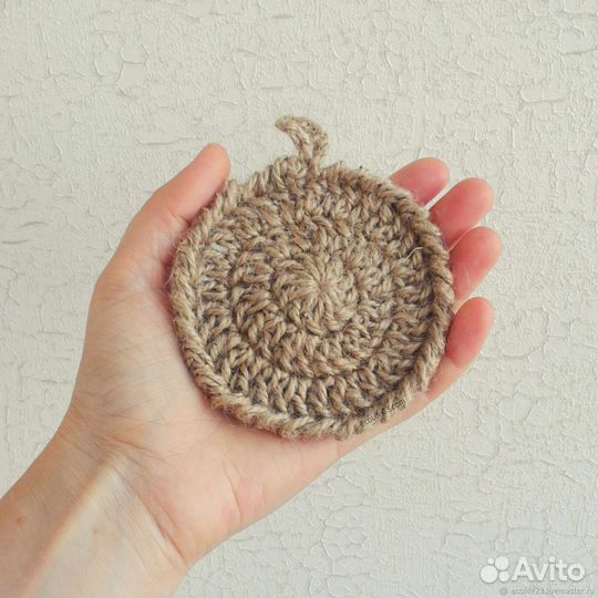 Мочалка из джута для мытья посуды