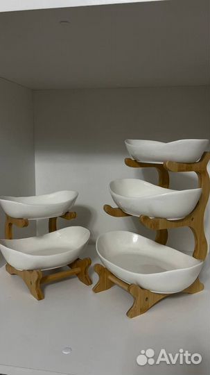Фруктовница ярусная, керамическая блюда-этажерка