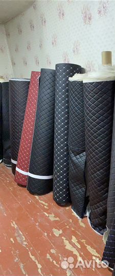 Экокожа стеганая ромб