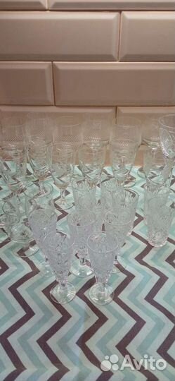 Хрустальные фужеры, рюмки, стопки. СССР