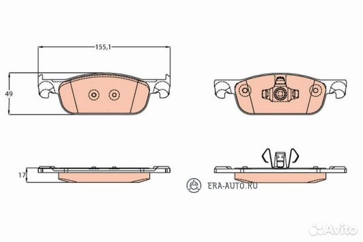 TRW GDB2157 Колодки передние LADA X-RAY, dacia san