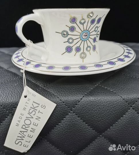 Кофейный набор 12 пр. с кристаллами Swarovski