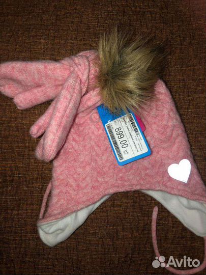 Новый комплект Шапка+ варежки