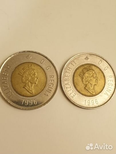 Канада 2 доллара и 1 цент, 1996 год