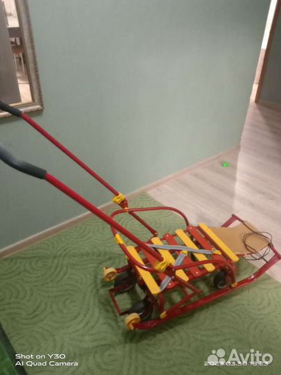 Детские санки коляска с колесами