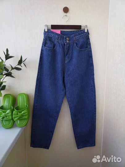 Плотные джинсы 42 44 женские новые бананы Брюки