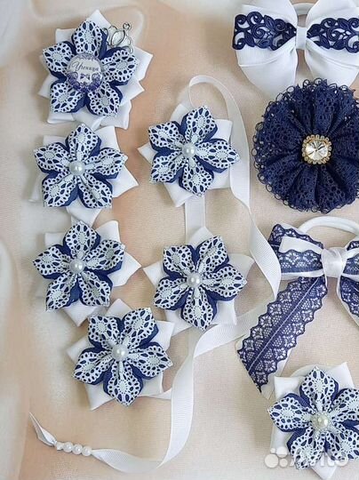 Лента в косу, бантики для косы, школа