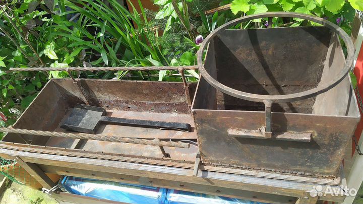 Мангал с печью под казан