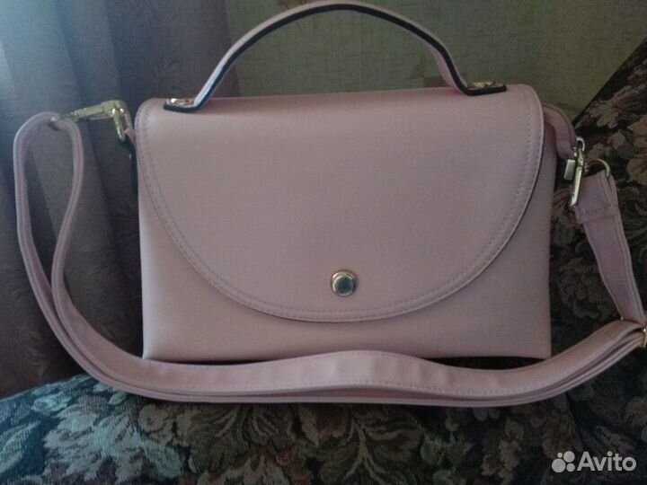 Сумка кожаная новая нежно розовый цвет