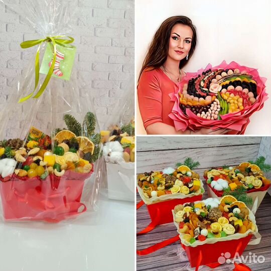 Букеты из сухофруктов и орехов