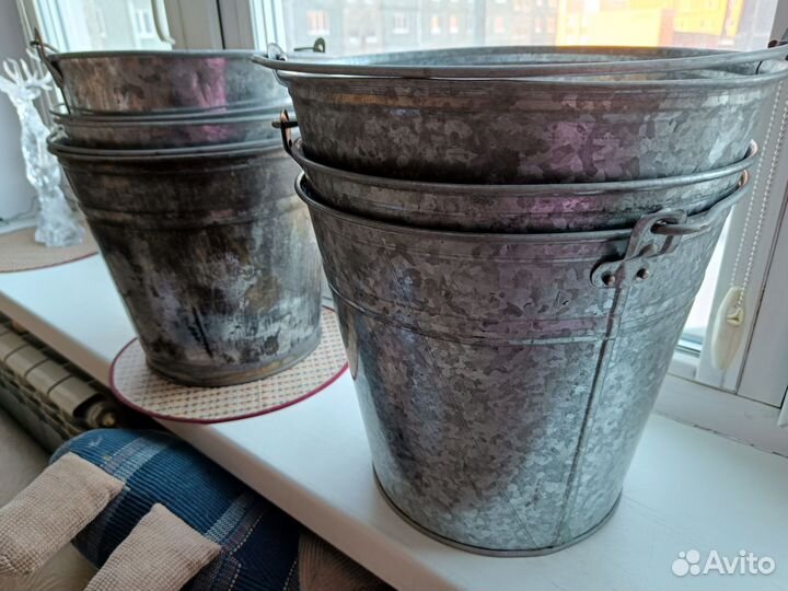 Ведро оцинкованное 12 литров 6 штук