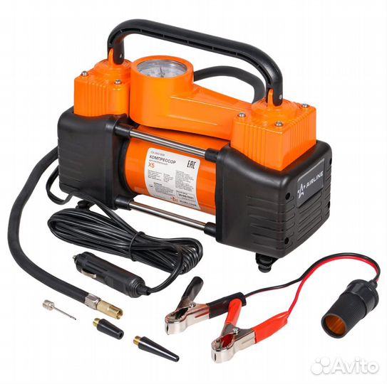 Компрессор X5 двухпоршневой в пласт.кейсе (50л/мин