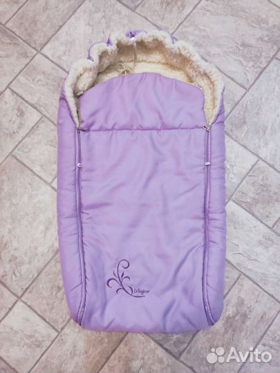 Конверт зимний на овчине натуральный в коляску