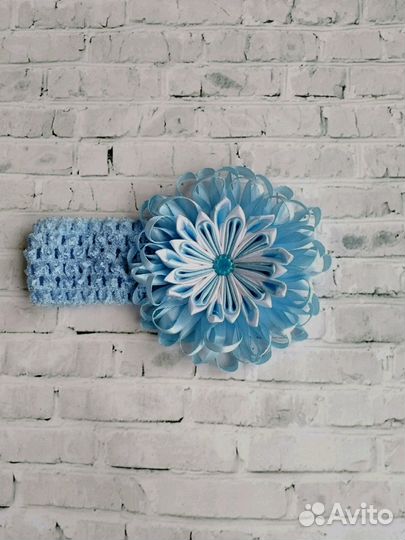 Повязка для волос с бантом из атласной ленты