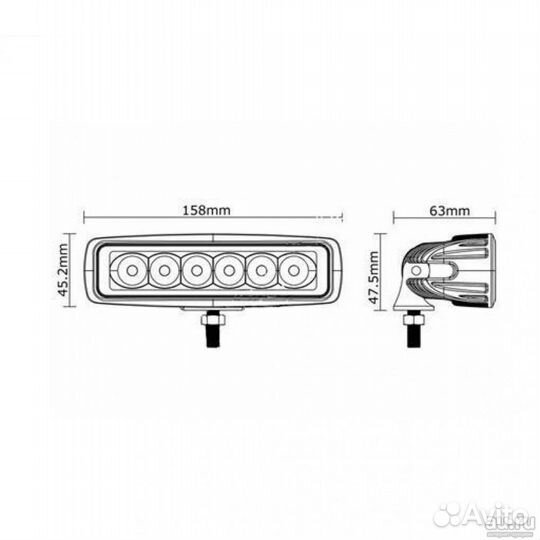 Дхо (дневные ходовые огни) светодиодная фара 18w