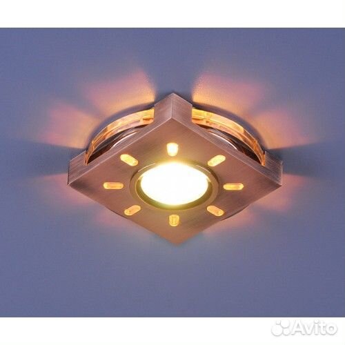 Светильник 1051 MR 16 бронза-белая подсветка Элек