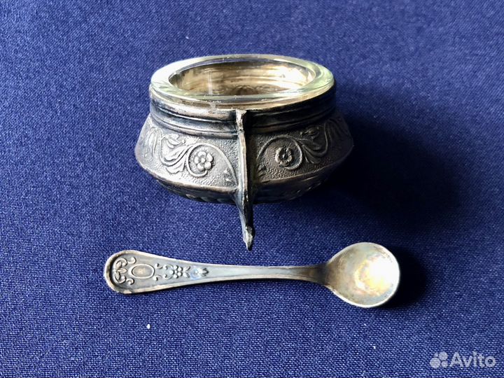 Солонка винтаж СССР с ложкой