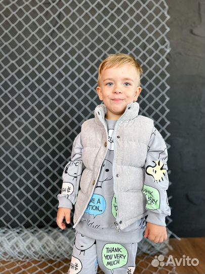 Костюм для мальчика серый новый zara 92 98 110 116