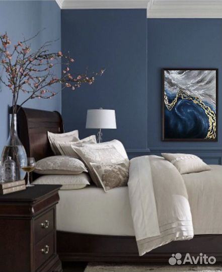 Картина 60х80 холст/масло/поталь/лак/волна/море