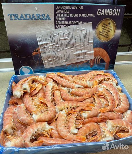 Лангустины без головы C1(Аргентинская креветка )