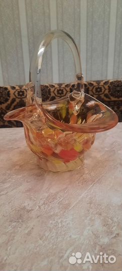 Вазочка из цветного стекла СССР