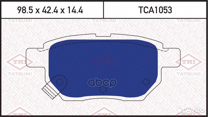 Колодки тормозные дисковые задние TCA1053 tatsumi