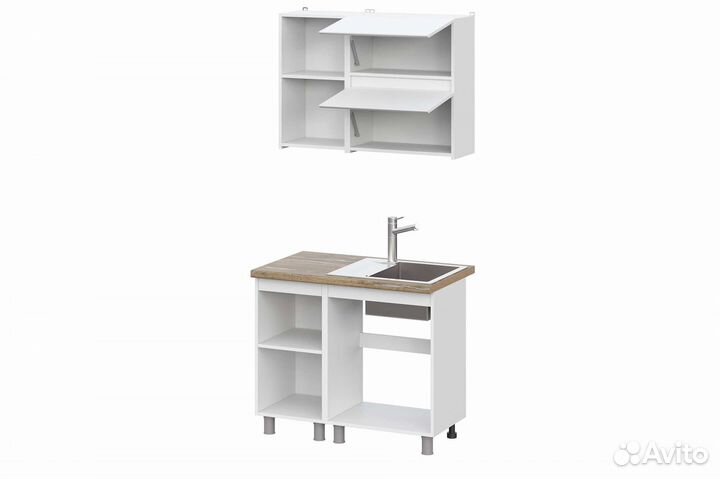 Готовая кухня белая со столешницей 1м