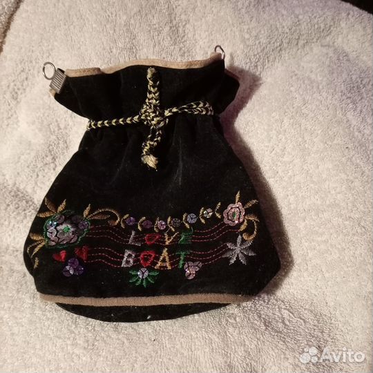 Сумка оригинал, черная,мешочек, вечерняя