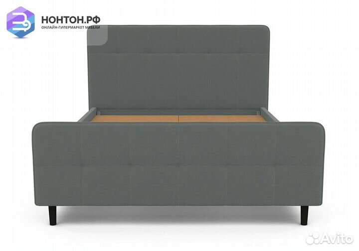 Кровать Эльза микровелюр серый